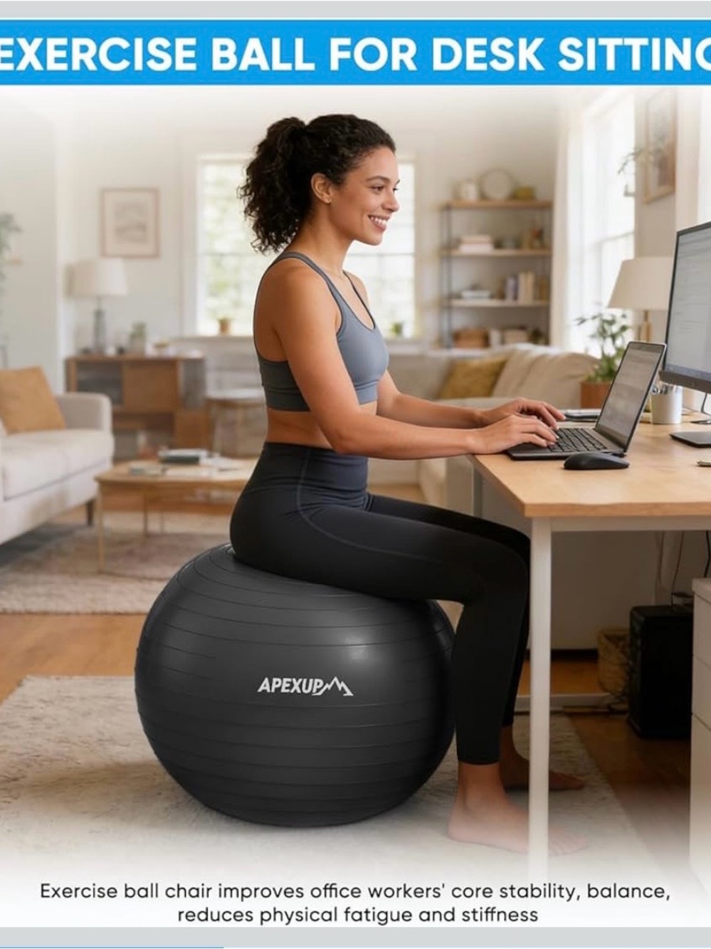 APEXUP Black Exercise Ball